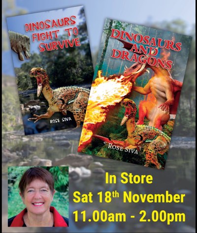 In-store event poster for Rose Siva book signing