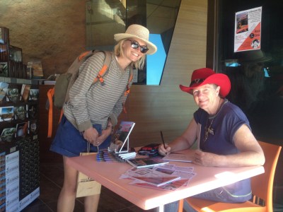 Rose Siva signing books for readers at an outback bookshop
